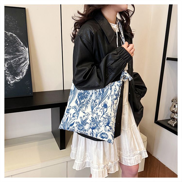 Damentaschen Freizeit Lazy Style Stickerei Zen Tragetasche Große Kapazität Leichte Pendler-Schulter-Umhängetasche Für Frauen_voghion.com