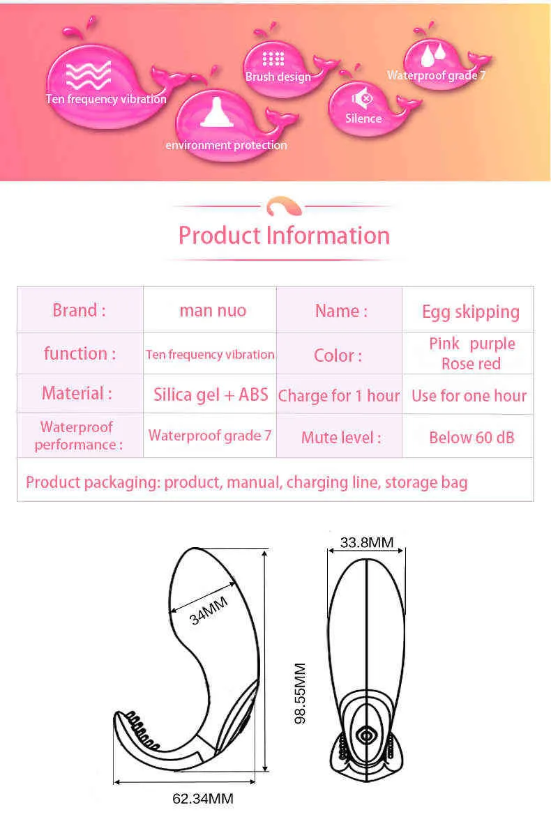 NXY Eier Weibliches Ei Überspringen Vibrationsbürste Massage Masturbator für Erwachsene Sexspielzeug Unterstützt G-Punkt Brust Sti_voghion.com