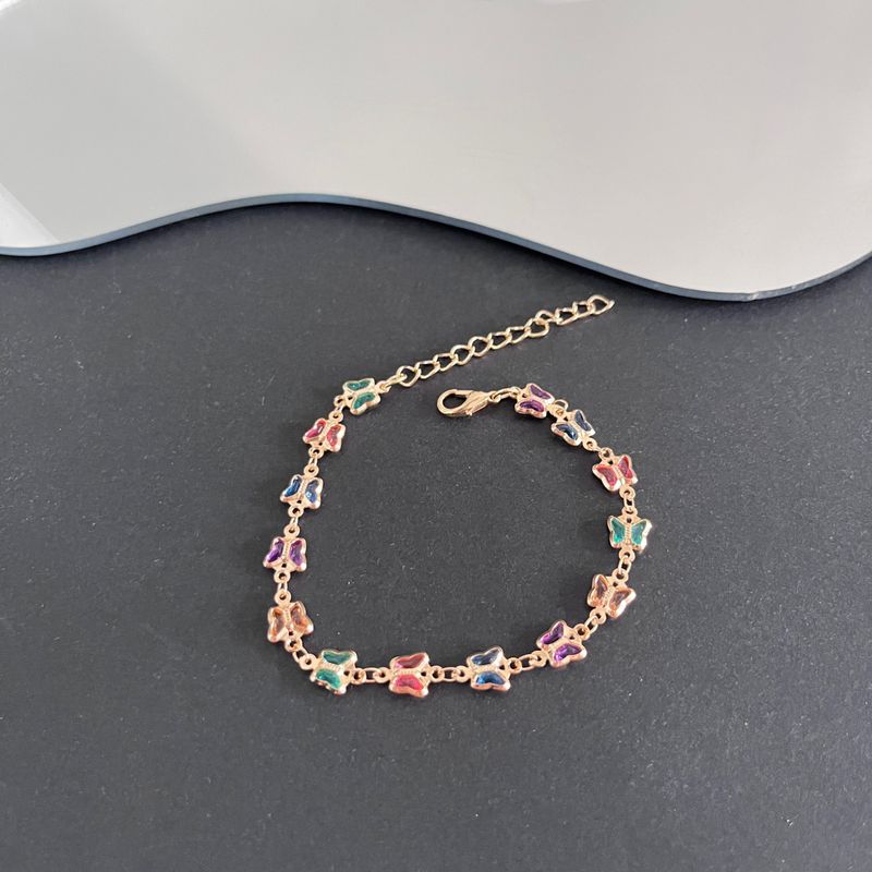 Modeschmuck Buntes einlagiges Schmetterlingsarmband in Bonbonfarbe_voghion.com