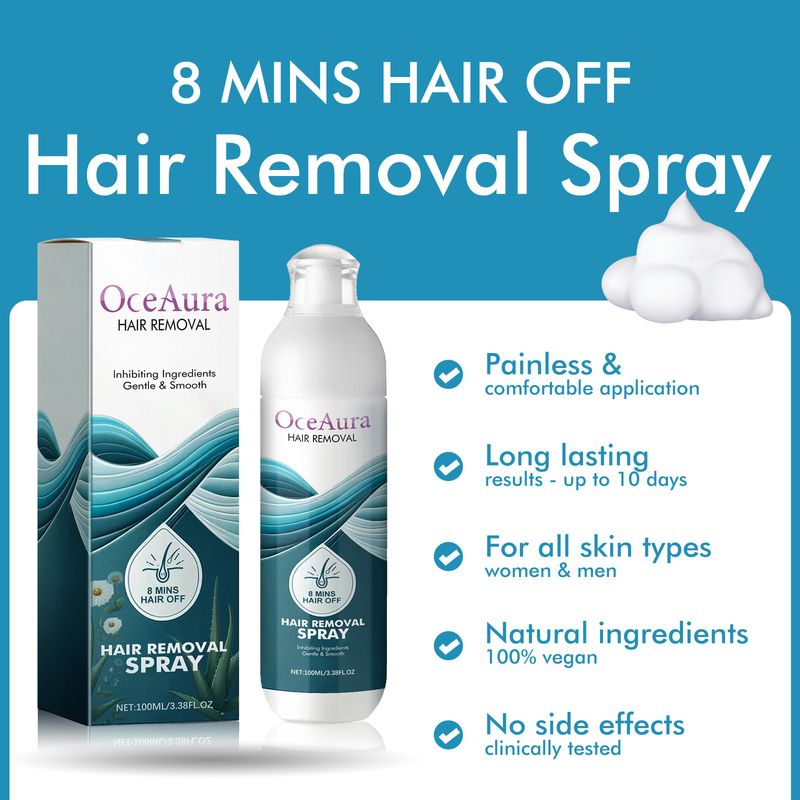 Spray OCEAURA pour poils des aisselles et des jambes, température des mains et nettoyage de la peau non irritant, épilation_voghion.com