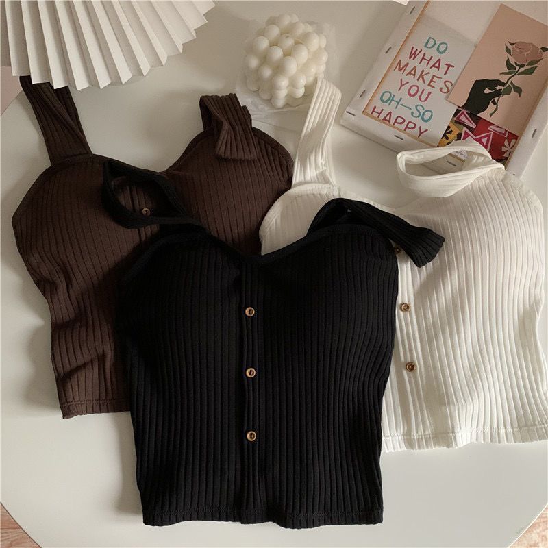Damenbekleidung Schöner Rücken Kleine Sling Chic Weste Damen Herbst Süße Kühle Dünne Oberbekleidung Neuer Stil Mit Brustpolster Bottoming Top_voghion.com