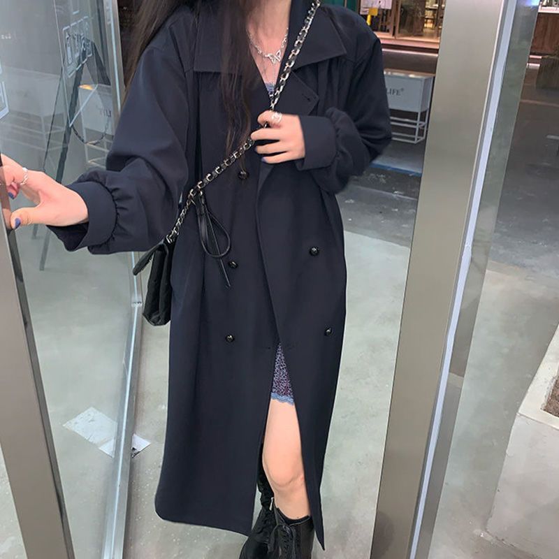 Cappotto lungo da donna 2021 autunno nuovo stile elegante ampio e snellente casual versione coreana trench sopra il ginocchio_voghion.com