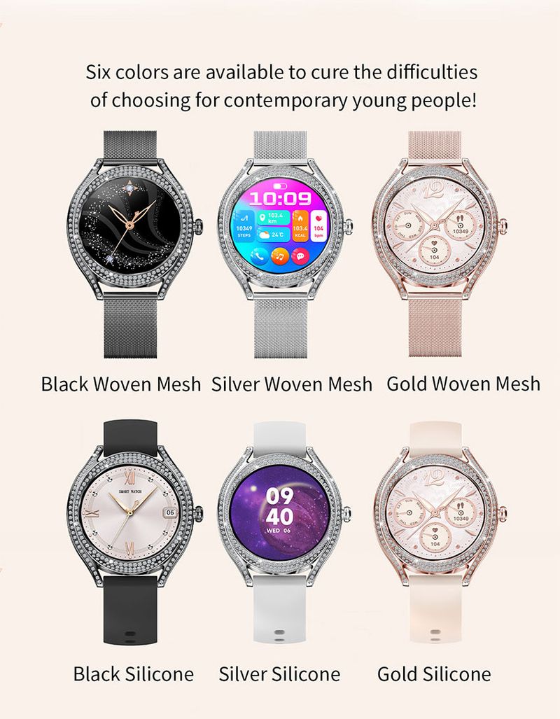 Smart Fashion Watch For Women Heart Rate Sleep Monitoring Multi Function Waterproof Pedometer Sports Watch_voghion.com