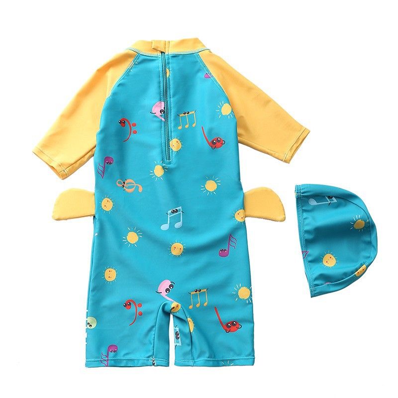 Traje de baño para niños de una pieza con capucha de dinosaurio, traje de baño de manga larga para playa, protector solar, traje de baño de aguas termales para bebés_voghion.com