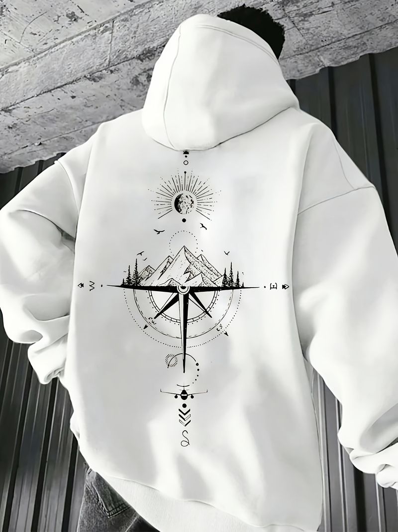 Herrenbekleidung Galaxy Print Herren Galaxy Print Kapuzenpullover_voghion.com