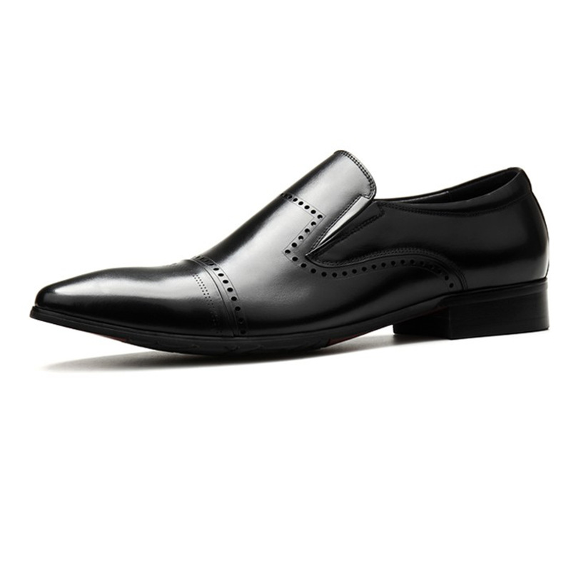 Chaussures décontractées en cuir New Blok pour hommes, style britannique, pointues et sculptées, couvre-pieds, tenues de soirée, coupe slim_voghion.com