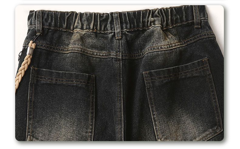 Sandgestrahlte Jeans mit weitem Bein für Herren – Handbemalte Vintage-Waschung | Amerikanische Streetwear_voghion.com