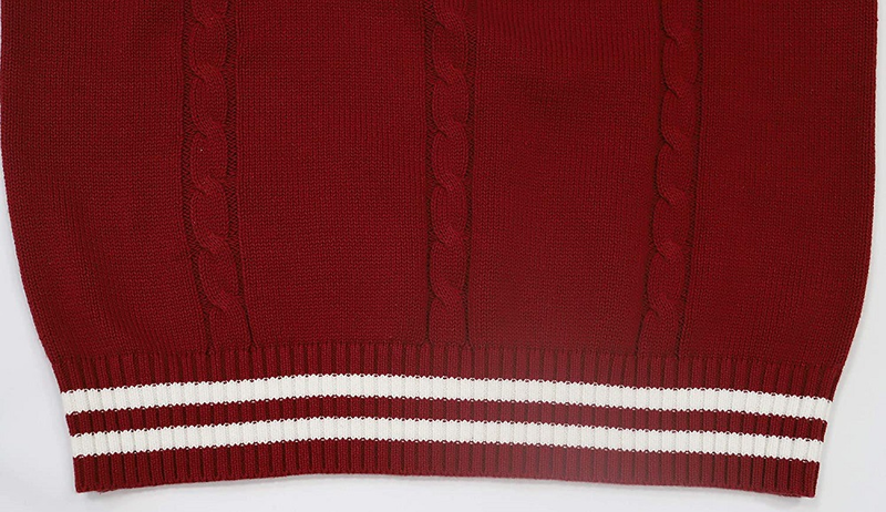Herrenbekleidung Europäischer und amerikanischer Pullover Damenweste V-Ausschnitt Gestreiftes Spleißen Lässiger Strickwestenpullover_voghion.com