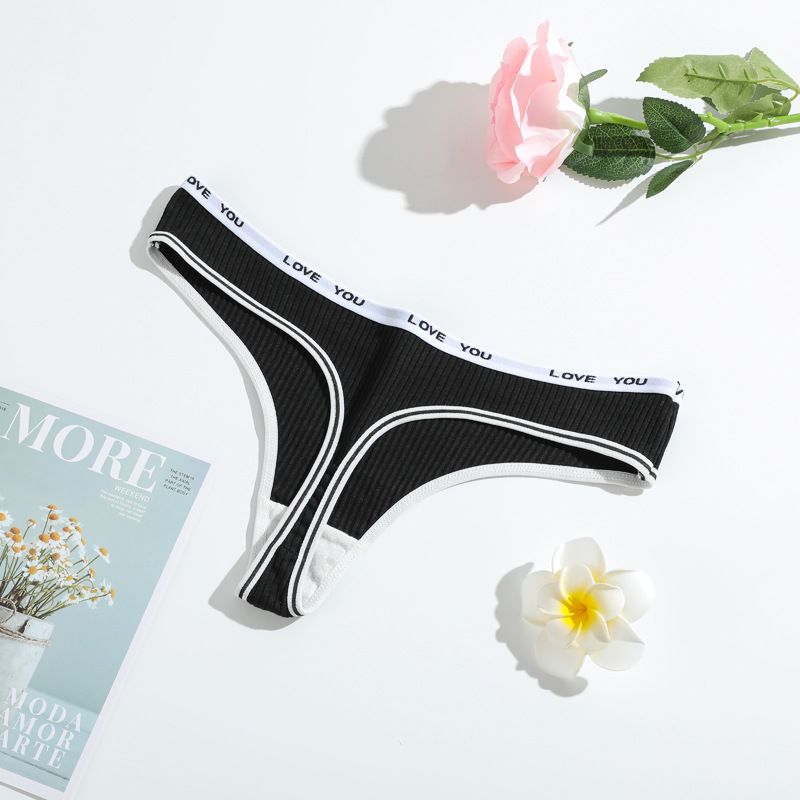 T-shaped Underwear Comfortable Abdominal Compression, Threaded Thong Pants For Girls, Low Waist, Breathable Pure Cotton_voghion.com