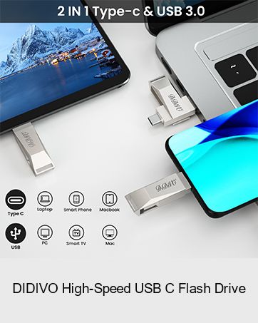 USB Flash Drive 64GB 128GB 256GB 512GB Brzi 2-u-1 USB-C Flash Drive USB 3.0 Thumb Drive Memorijske kartice Metalni Jump Drive Vanjska pohrana_voghion.com