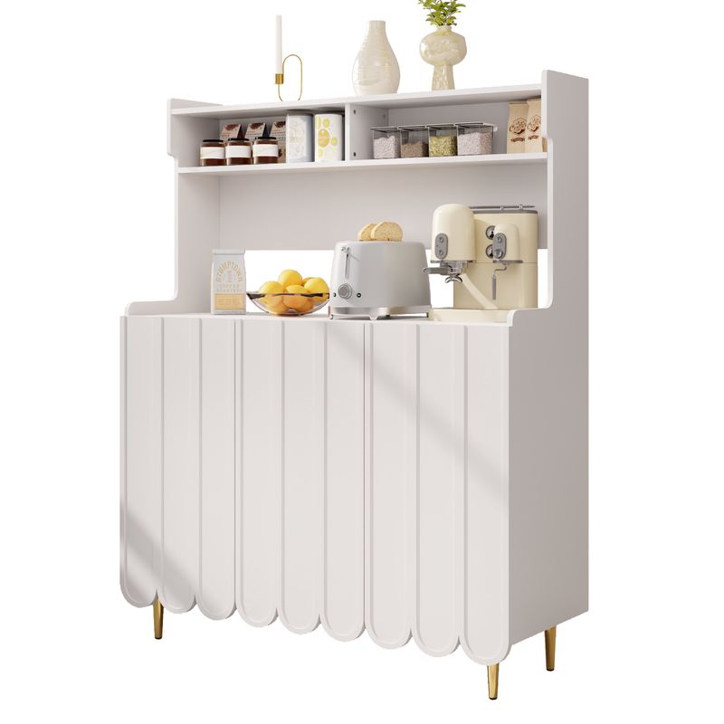 Credenza Weiß 120x151cm Mit Offenem Ablageregal, Moderner Stil_voghion.com