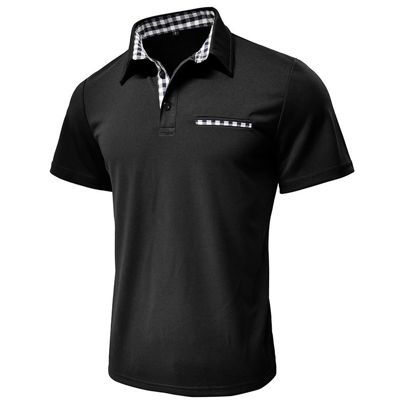 Herrenbekleidung Freizeithemd Mode Revers Farblich passendes All Match T-Shirt_voghion.com