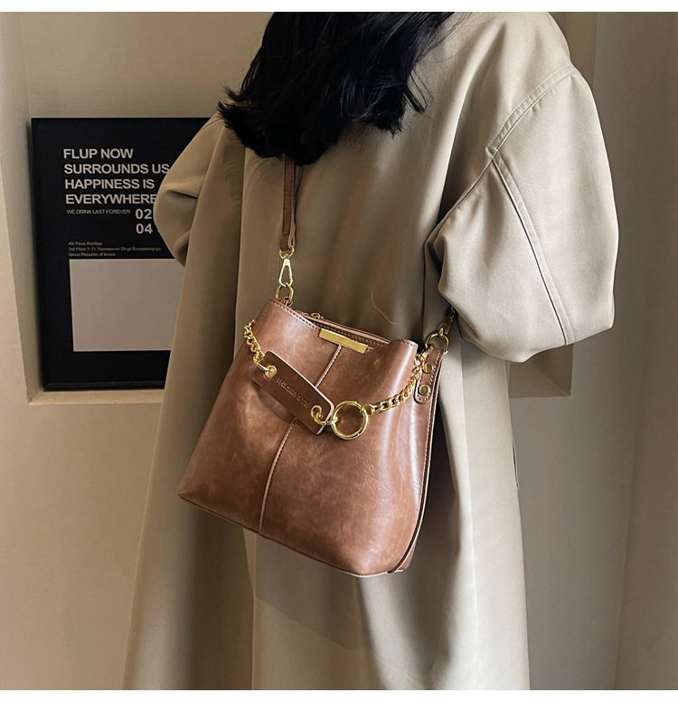 Damentasche Neue Umhängetasche Herbst und Winter Bucket Bag High-End Sense Vielseitige Nischendesign-Retro-Umhängetasche für Damen_voghion.com