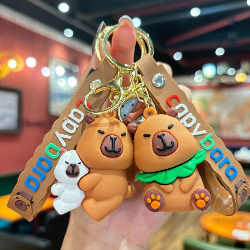 Cute Capybara Bag Soft Rubber Keychain Niche Backpack Decoration High-end Doll Pendant_voghion.com