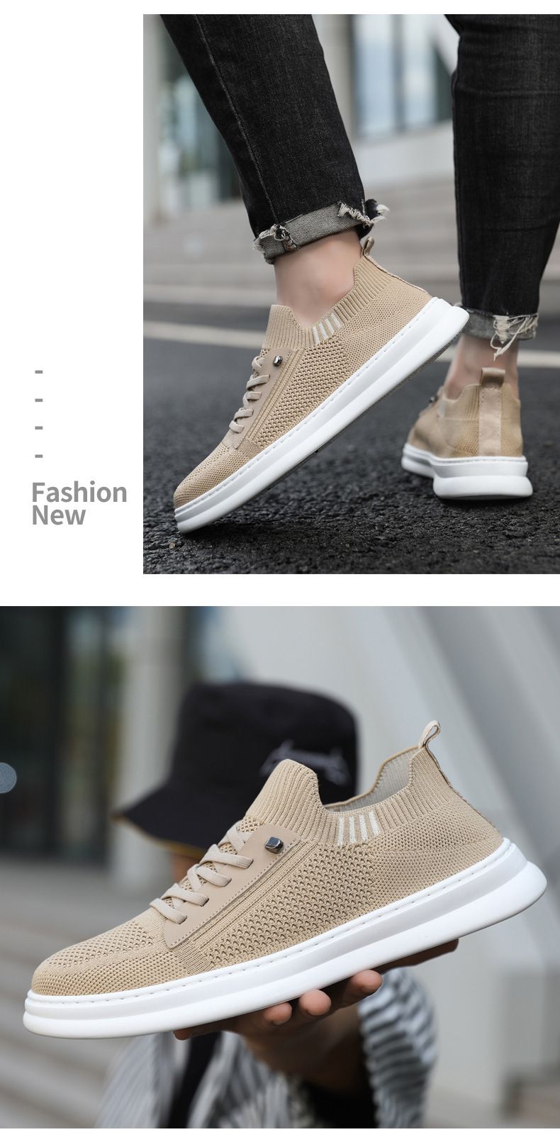 Men's Slip-On Sneakers - Breathable Knit Mesh Casual Shoes For Walking & Daily Wear (Lightweight Comfortable & Easy On/Off Design)_voghion.com