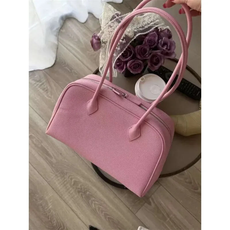 Borsa da bowling con manico lungo, in pelle di mucca di alta qualità, di colore giallo e blu, in saldo nel 2025_voghion.com