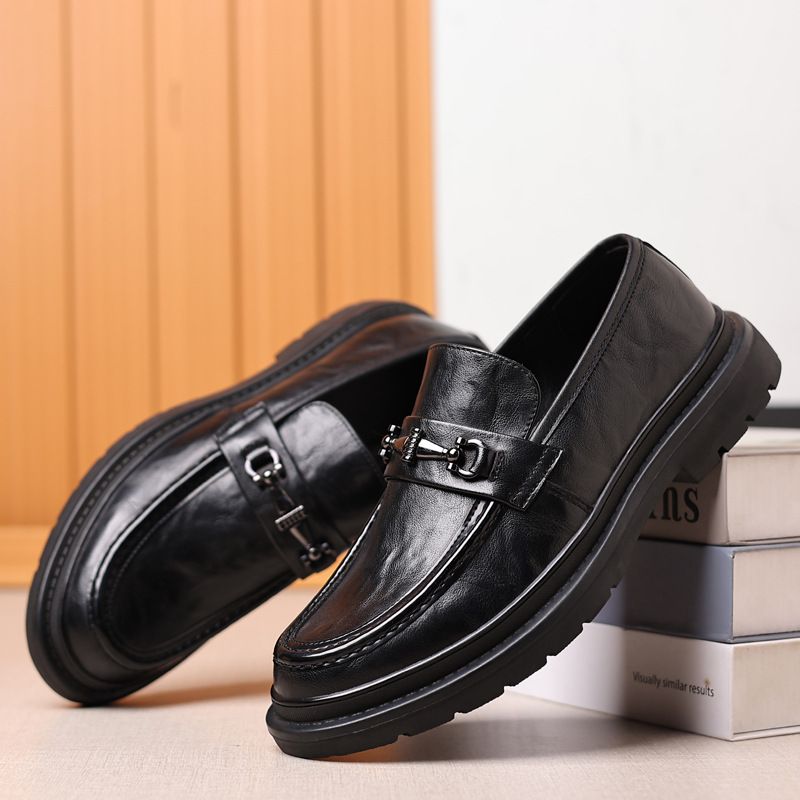 Loafer im britischen Stil, trendige und vielseitige Friseure, doppelte dicke Sohlen, erhöhte Höhe, lässige Lederschuhe, eins_voghion.com