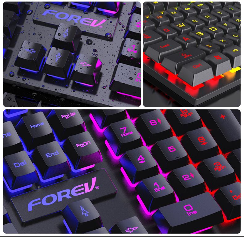 104 Keys Mechanical Wired Gaming Keyboard For Laptop Desktop Ergonomics RGB Backlit LED Keycaps PC Accessories_voghion.com