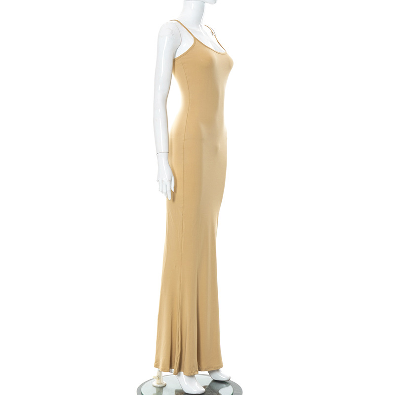 Women's room peach pure slimming peach hip strap long fishtail skirt_voghion.com