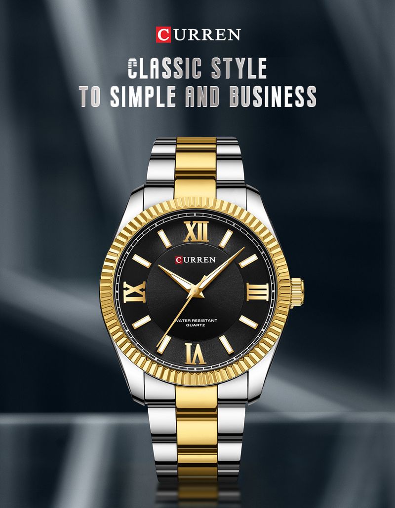 Men's Business Quartz Watch With Roman Numerals, Waterproof Large Dial Stainless Steel Dress Watch For Professional Style_voghion.com