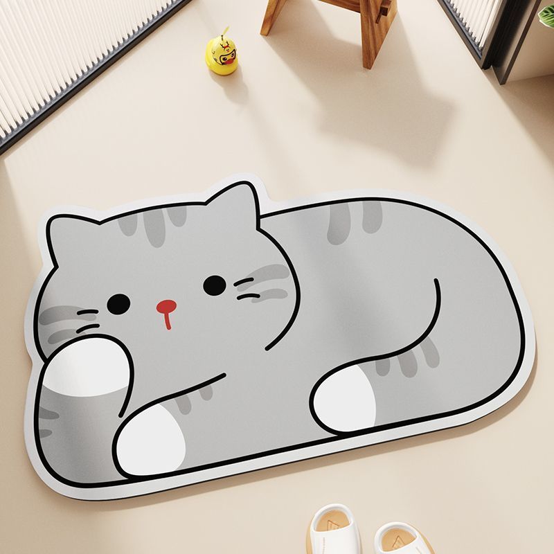Tappetino antiscivolo per ingresso WC assorbente ad asciugatura rapida per bagno, resistente allo sporco, con cartoni animati_voghion.com