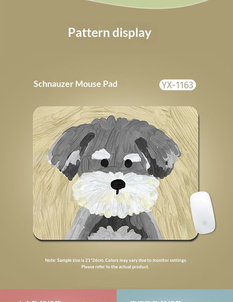 NeoGear Ölgemälde Welpenmaus Kleine Handgelenkauflage Niedliche Desktop Cartoon Mini Pad Büro Rutschfeste Schreibtischmatte_voghion.com