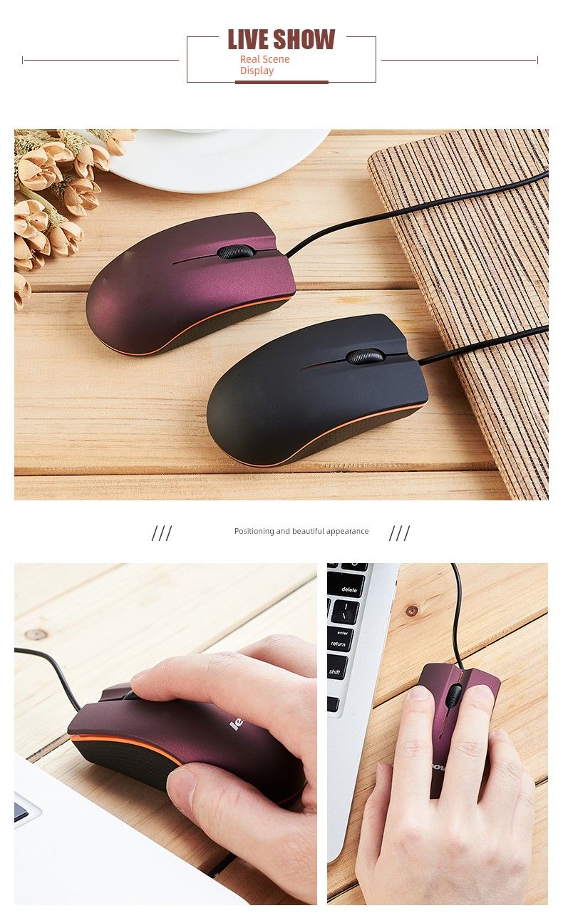 Kabelgebundene Maus M120 Desktop-Computer Stumm Laptop Für Home M20 Photoelektrisches Spiel Büro USB Big Red Dot_voghion.com