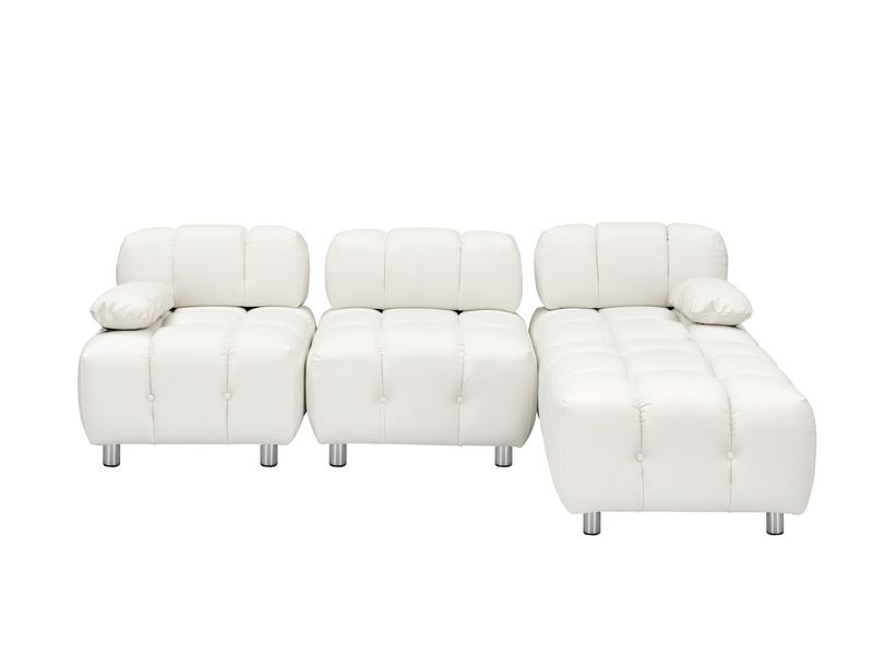 A 90.60-inch technology cloth beige sofa, waterproof, stain and cat scratch resistant, can comfortably sit in the apartment bedroom without taking up _voghion.com