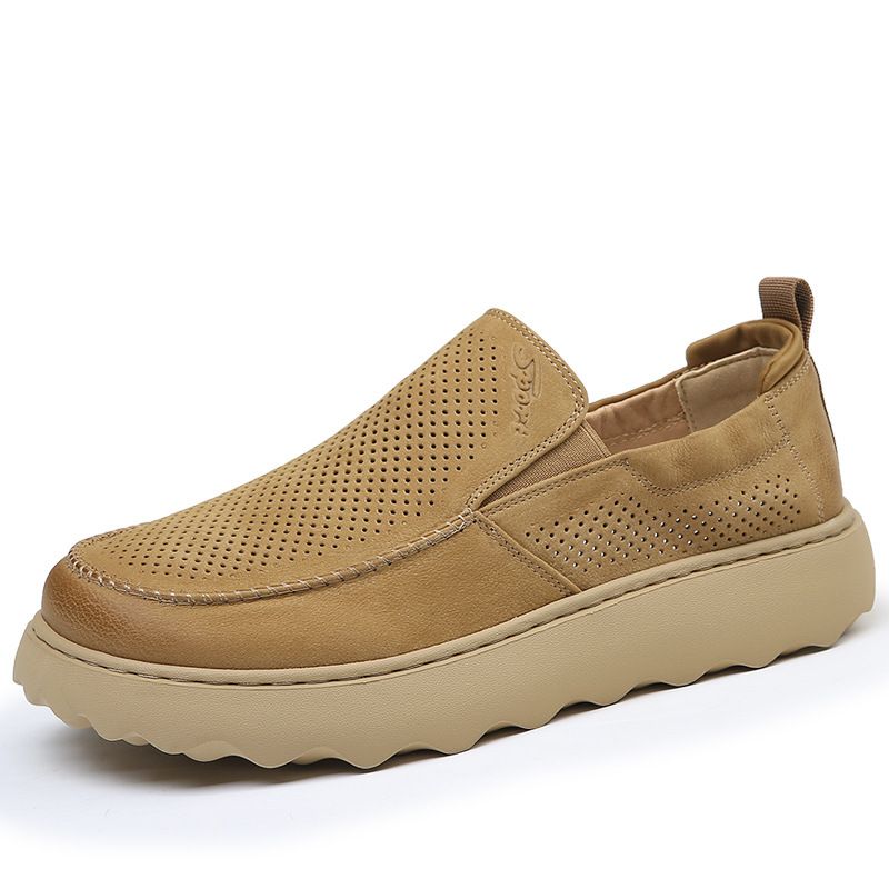 Zapatos de tabla informales de corte bajo para hombre, transpirables, con suela gruesa y versátiles, con un solo pie, para verano de 2025_voghion.com