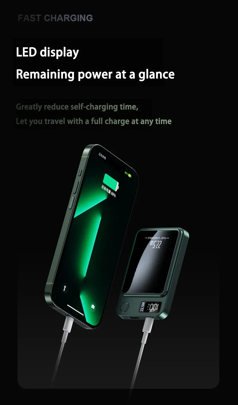 OnePlus Magnetic Wireless 30000mAh Power Bank Schnellladegerät Mag Safe Tragbarer Zusatzakku für iPhone Samsung_voghion.com