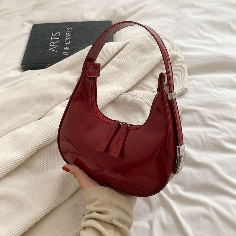 Félhold alakú Vintage PU bőr kis válltáska nőknek és lányoknak Hobo kézitáska retro piros női hónalj pénztárcák táskák_voghion.com