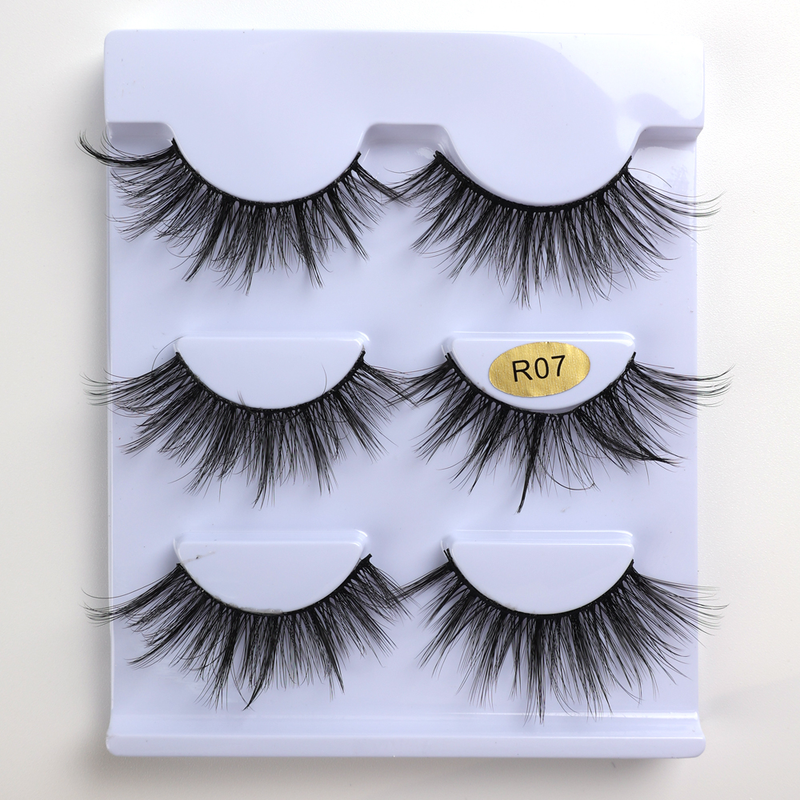 Pairs 6D 3 False Eyelashes Multilayer Thick Imitation Mink Hair Natural Dramatic Long Wispy Lashes Makeup_voghion.com