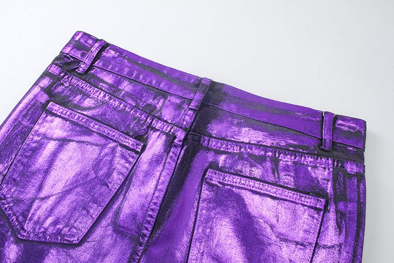 Pantalon long décontracté légèrement extensible, style laser violet foncé, unisexe, nouvelle collection été 2024_voghion.com