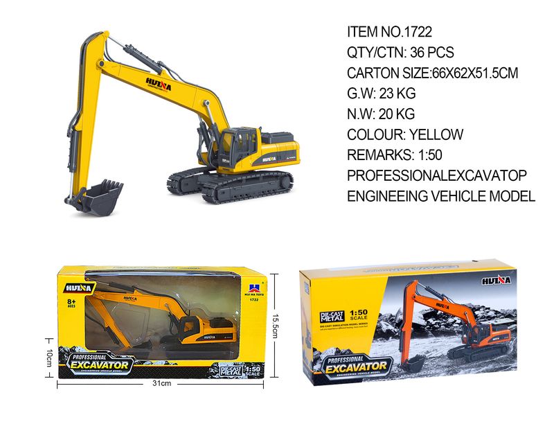 Set di modelli di veicoli da costruzione in lega Mother & Kids in scala 1:50 - Mini escavatore, autocarro con cassone ribaltabile e gru giocattolo resistenti per bambini e collezionisti_voghion.com