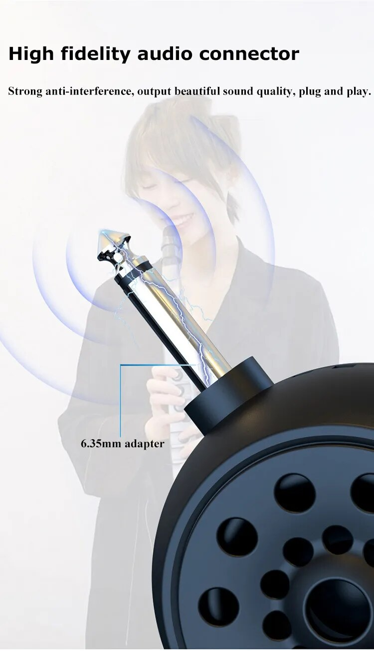 Mini-Bluetooth-Lautsprecher, kabellose Musik-Soundbox, tragbarer Lautsprecher mit 6,35-mm-Adapter für elektrische Gitarre_voghion.com