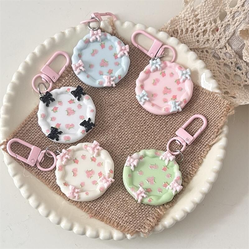 Floraler süßer Schlüsselanhänger, kleiner Anhänger, Rucksack-Dekoration, Abschlussgeschenk, Schlüsselloch, High-End-Gefühl_voghion.com