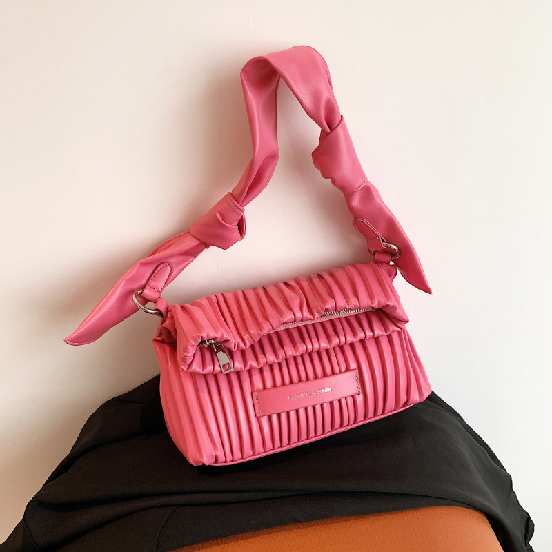 Borsa a pieghe da donna New Fashion Design Sense Borsa a tracolla tinta unita di nicchia Borsa ascellare Borsa a tracolla senior semplice_voghion.com