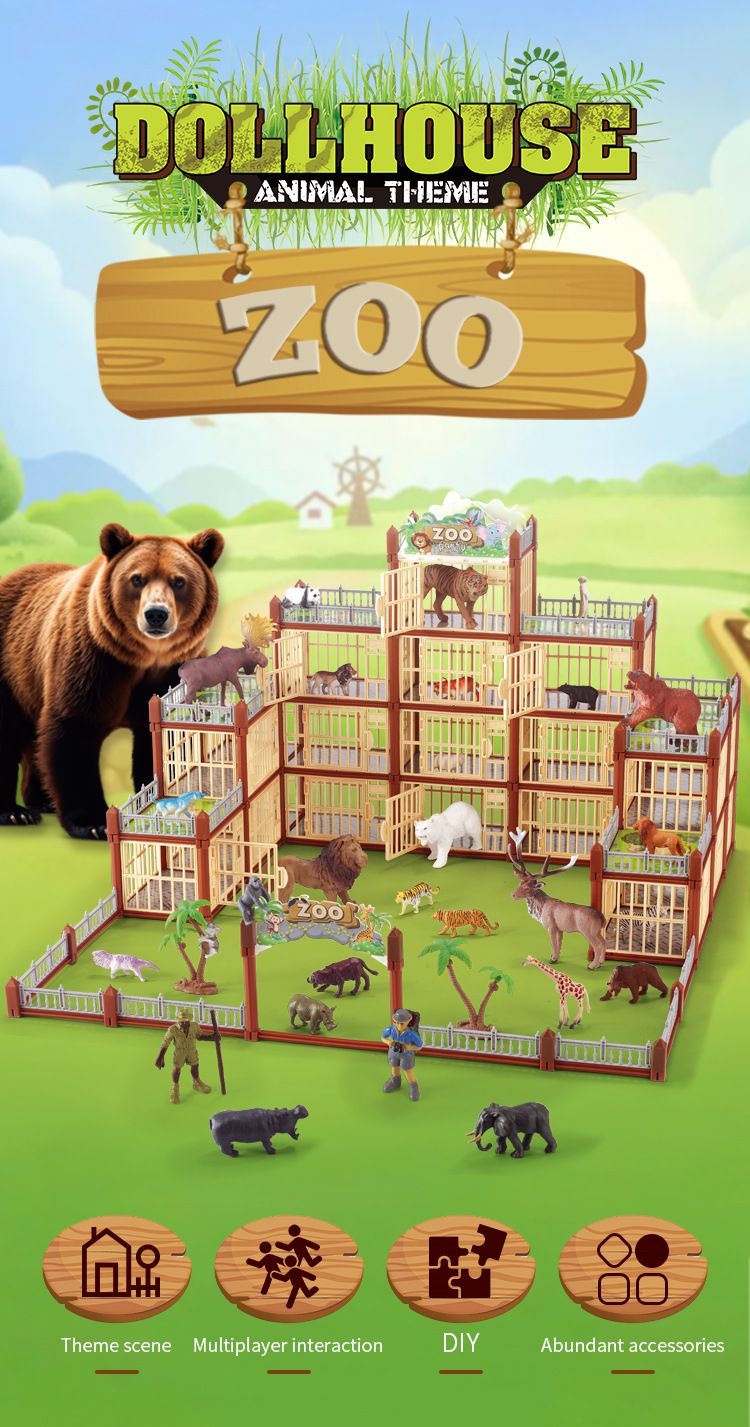 Mother & Kids DIY Dinosaur Park Playset With Realistic Animal Figures & Battle Arena – Educational STEM Toy For Kids Ages 4-6, Creative Building Fun_voghion.com