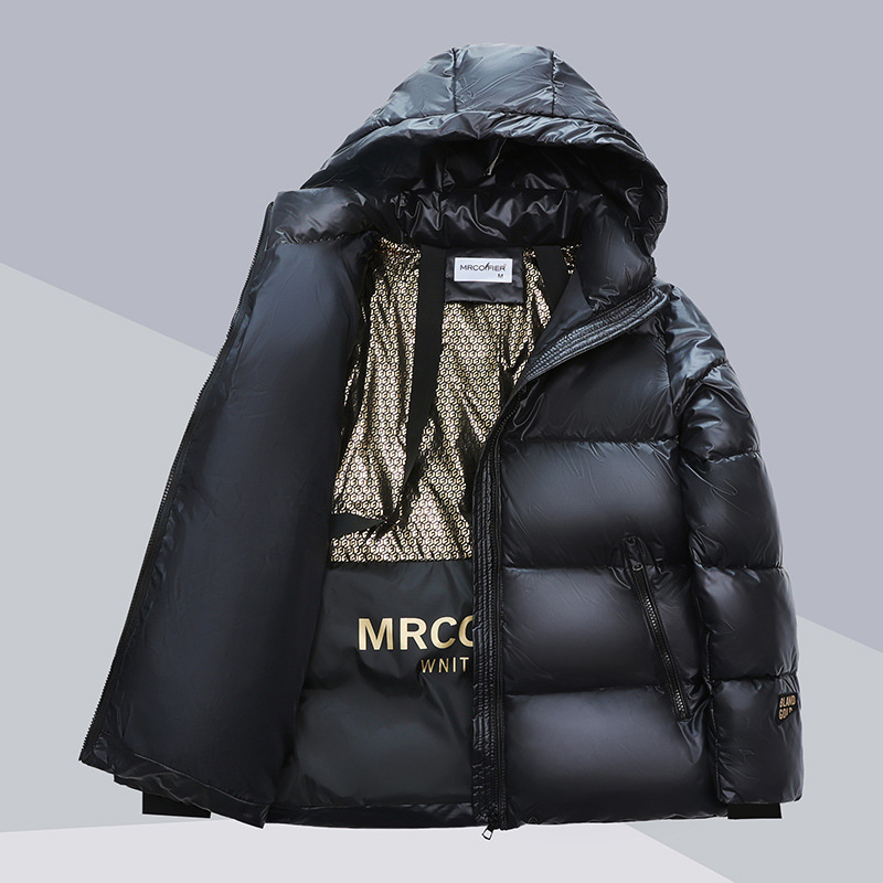 Piumino con cappuccio a cinque griglie da donna, nuovi vestiti invernali corti per uomo e donna, larghi e alla moda, spessi_voghion.com