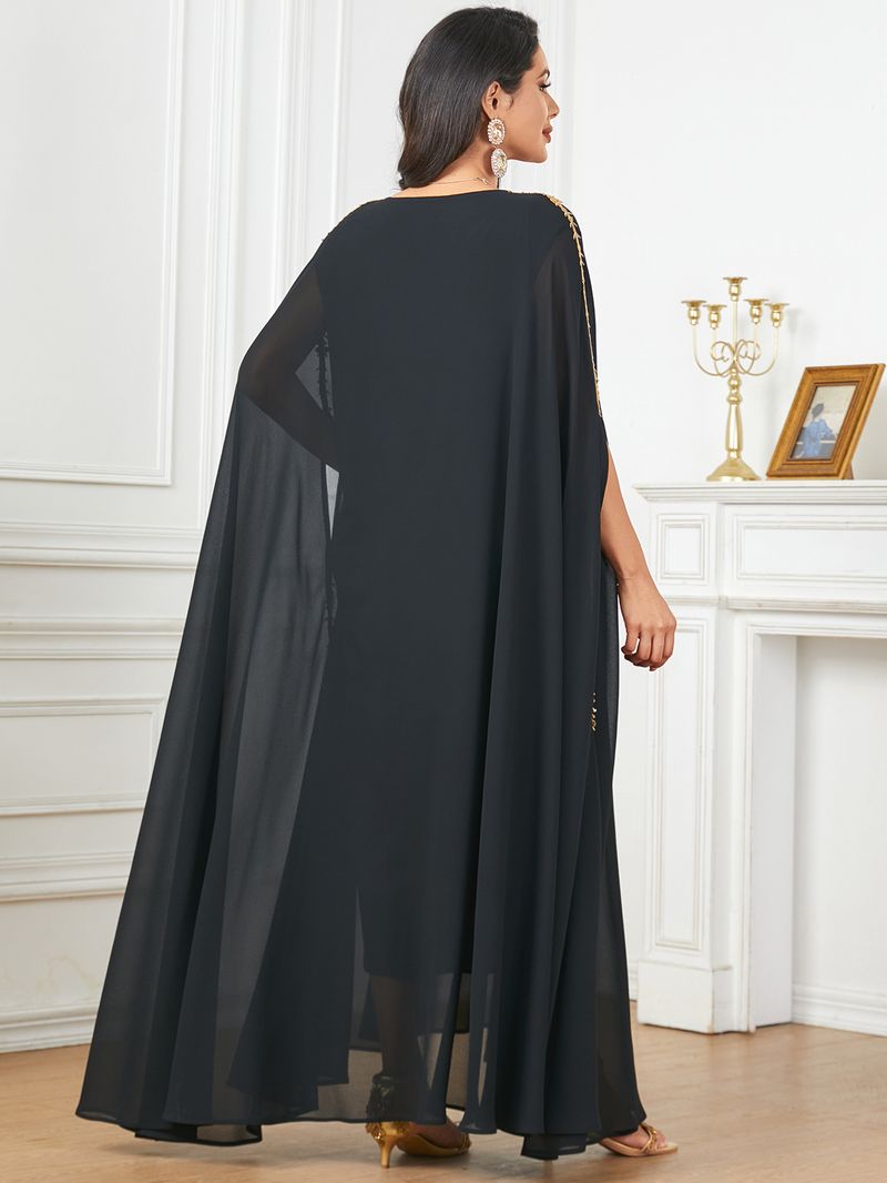 Luxuriöses besticktes Abaya-Kleid mit Fledermausärmeln – elegantes Maxikleid im Dubai-Stil für Frauen, bescheidene muslimische Mode_voghion.com