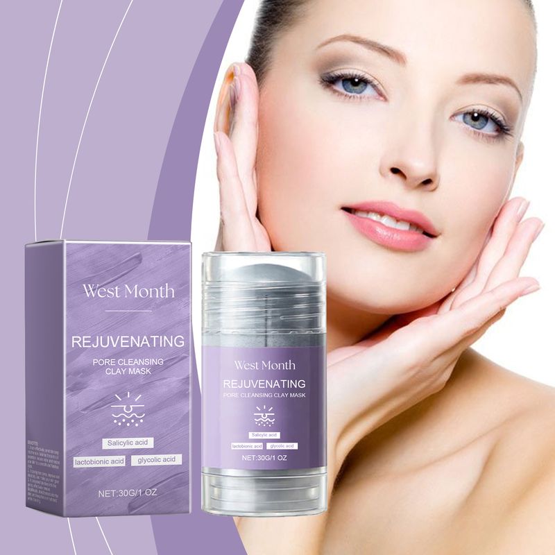 West&Month Pore Cleaning Mud Mask Stick, Gentle Clean Delicate Skin Refreshing Moisturizing Mask_voghion.com