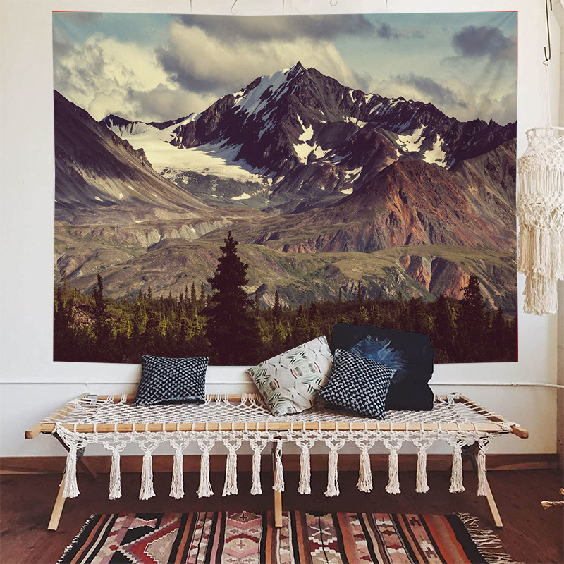 Snow Mountain Hanging Cloth Home Bedroom Background Cloth Layout Live Broadcast Background Ancient Mountain Range - G_voghion.com