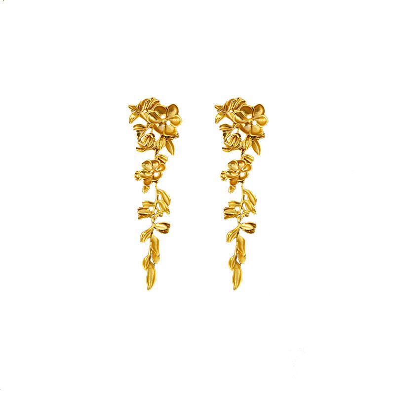 Orecchini a forma di fiore stereoscopico con ago in argento con medioevo, di alta qualità, esagerati, personalizzati_voghion.com