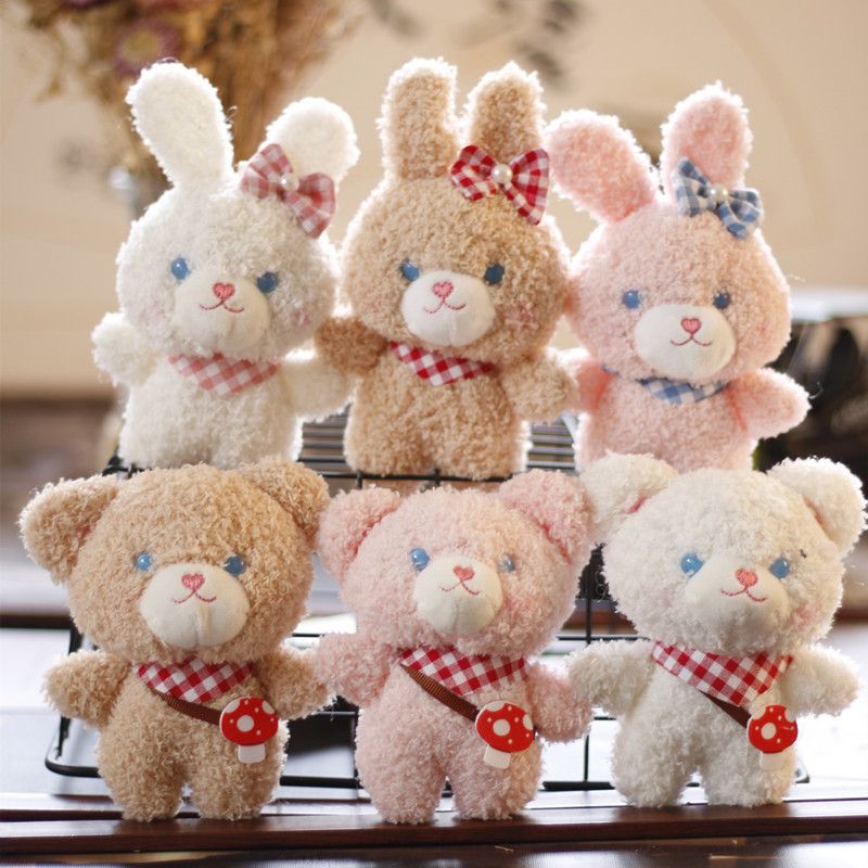 Adorable Plush Bear Keychain Soft Toy Cute Rabbit Pendant Wholesale Backpack_voghion.com