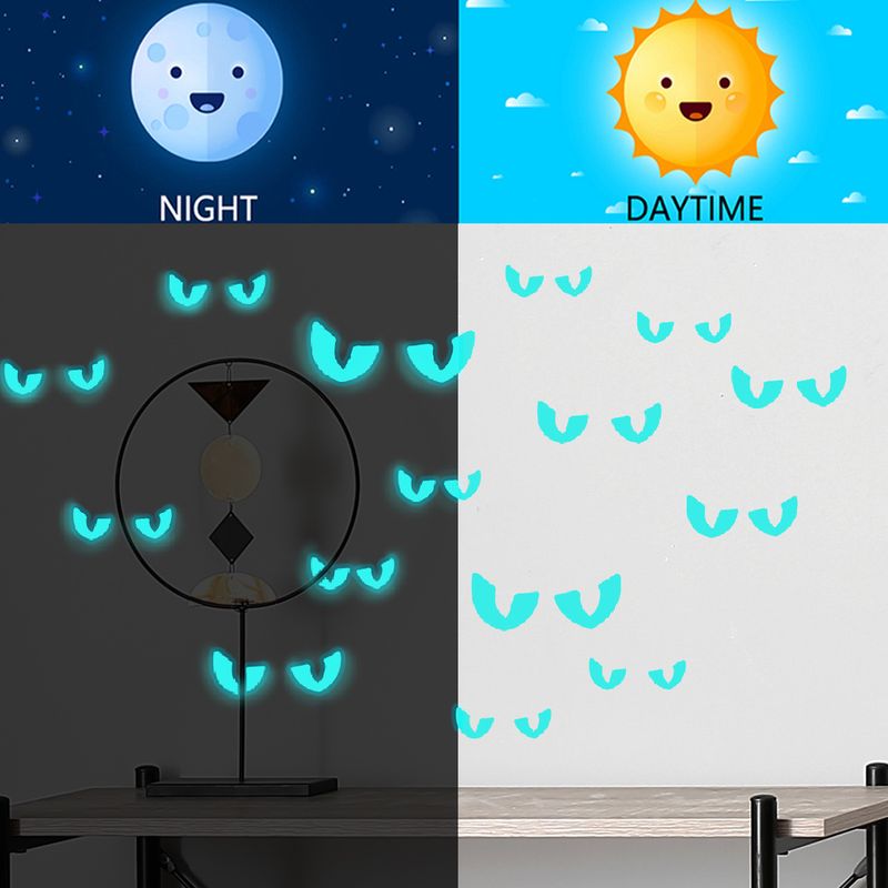 Glow In The Dark Halloween Wall Stickers - Multi-Color Eye Design, Self-Adhesive Decals For Bedroom, Living Room, Party Decor_voghion.com
