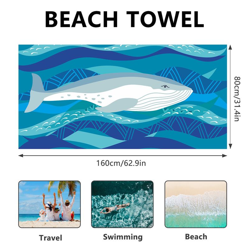 Printed Beach Towel - Double-Sided Flannel & Ultra-Soft Microfiber (Quick-Dry Super Absorbent Perfect For Swimming & Vacation)_voghion.com