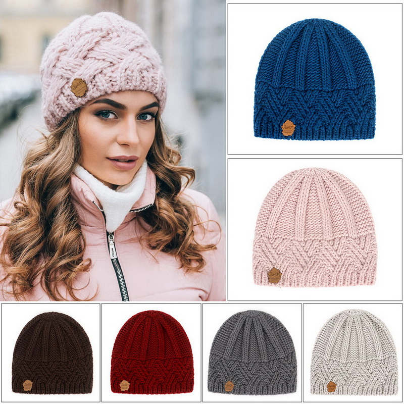 Neue Wintermütze für Frauen, gestrickt, Korea-Mütze, Thic Sullies-Hut, Herbst, im Freien, warme Streetwear-Caps, Rot, Schwarz, Weiß_voghion.com