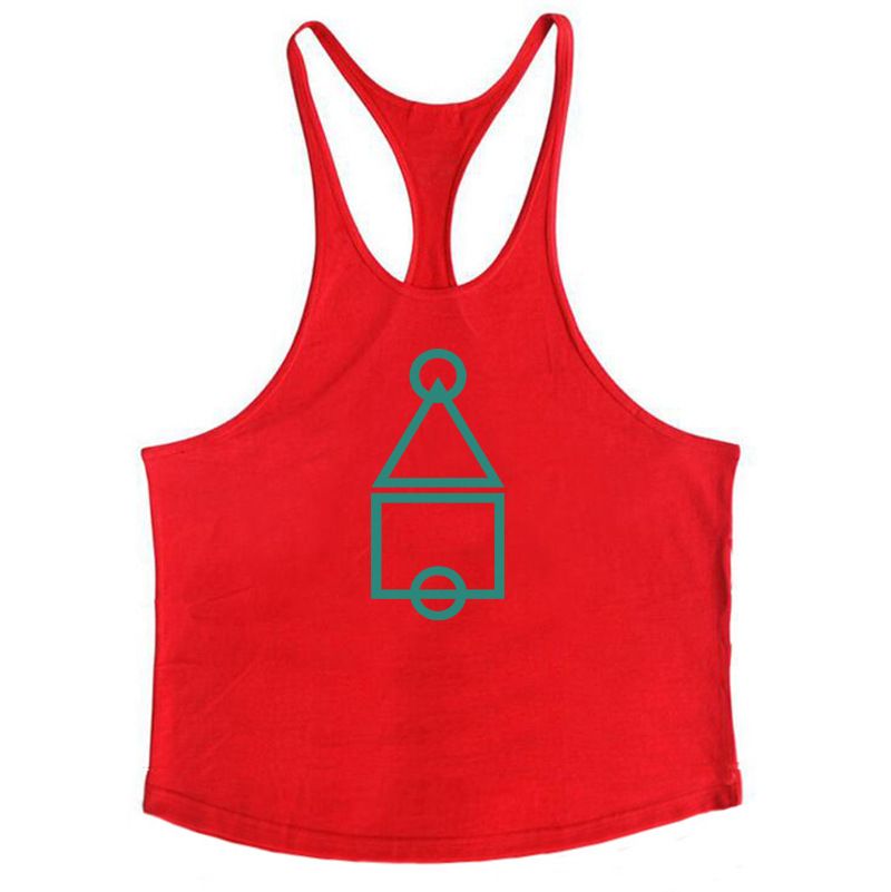 Sommarmuskelträning Brother Fitness Linne för män Elastisk Racerback-rem i ren bomull_voghion.com