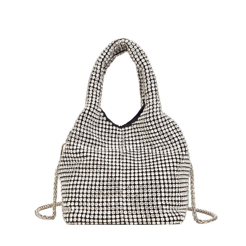 2025 New Fashion Women's With Rhinestones, Handheld Bag, Ins Internet Celebrity Versatile Chain Crossbody Bucket Bag_voghion.com