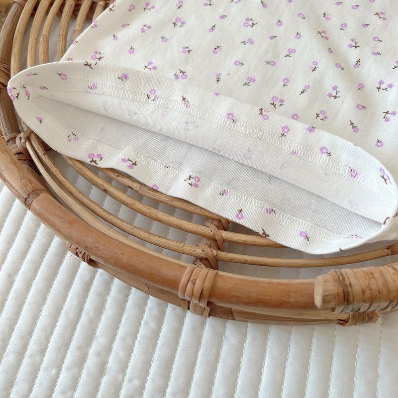 2024 Yaz Kore Baskısı Parçalanmış Çiçek Kabarcık Kollu Ekmek Tavaları Kız Bebek Harper Tırmanma Giysileri İki Parça_voghion.com